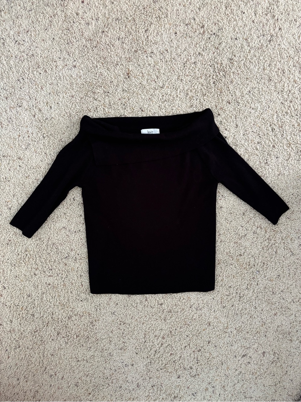 KNIT Brand Black Knit Top - Off-Shoulder Style